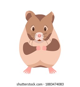 Kleiner lustiger Hamster. Haustier-Meerschweinchen. Zeichentrickfigur von Nagetieren. Vektorgrafik einzeln auf weißem Hintergrund. Kleiner Tierhaster. Clipart