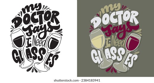 Cute funny hand drawn doodle lettering. T-shirt design, mug print.
