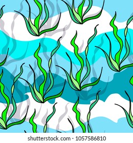 Cute and funny hand drawn oceans seamless pattern vector