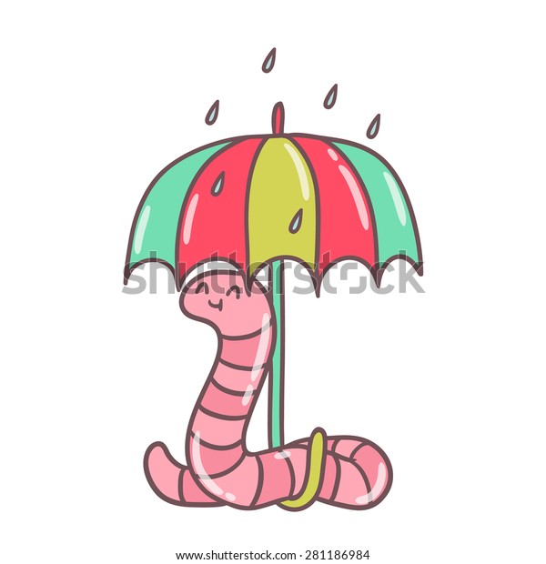 Cute Funny Hand Drawn Vector Worm Stock Vector (Royalty Free) 281186984 ...