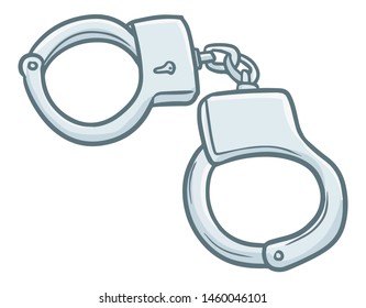 Cute Funny Handcuffs Cartoon Style Stock Vector (Royalty Free ...