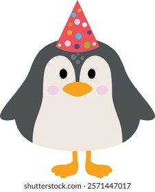 Cute funny happy birthday penguin

