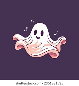 Hermosos y divertidos fantasmas aislados. Concepto de Vector Halloween