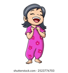 Cute funny happy girl cartoon