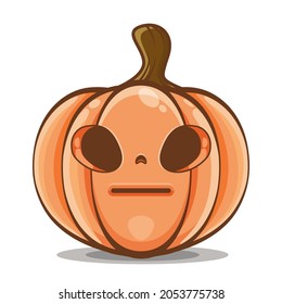Cute, funny and happy pumpkin characters. Vector illustration of vegetables and fruits, for posters, flyers, cards, invitations, celebrations, design elements. feeling confused, tired, surprised