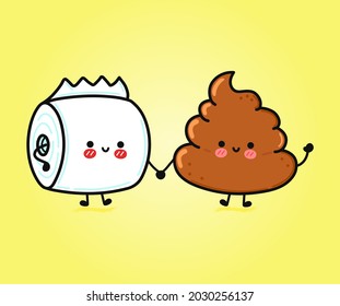 Cute Funny Happy Turd Toilet Paper Stock Vector (Royalty Free ...