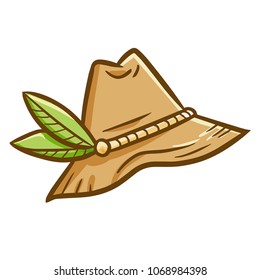 Cute and funny hat with nature theme - vector