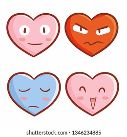 Cute and funny heart face with some expression