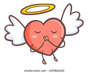 Cute and funny heart praying