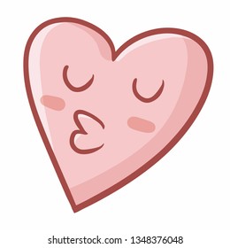 Cute and funny heart shape want to kiss you