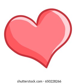 Cute and funny heart symbol - vector.