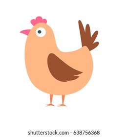 Cute and funny Hen. Vector illustration