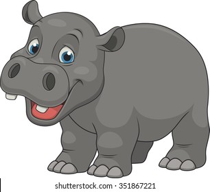 Cute funny hippo