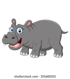 Cute funny hippo