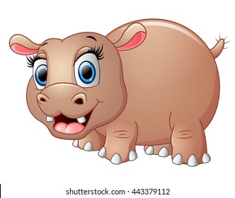 Cute funny hippo