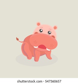Cute funny hippo.