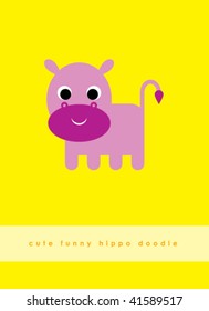 cute funny hippo doodle