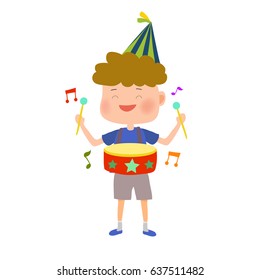 Cute and funny holiday boy. Vector illustration