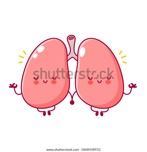 Cute Funny Human Lungs Organ Character Stock Vector (Royalty Free ...