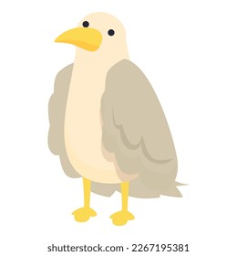Cute funny icon cartoon vector. Sea bird. Fly beach