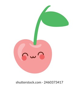 Cute and funny illustration with cartoon Cherry