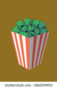 Cute and funny illustration inspired by mammillaria gracilis fragilis, plant known as popcorn cactus.