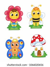 
Un insecto divertido y bien hecho con contorno negro. Ilustración de vectores para niños
