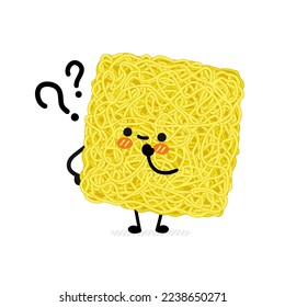 Cute funny instant noodle character. Vector hand drawn cartoon kawaii character illustration icon. Isolated on white background. Cute asian instant noodle,ramen cartoon mascot concept
