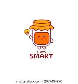 Cute funny jam character. Vector hand drawn cartoon mascot character illustration icon. Isolated on white background.
