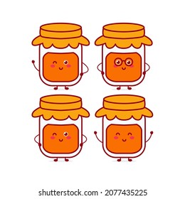 Cute funny jam character. Vector hand drawn cartoon mascot character illustration icon. Isolated on white background.