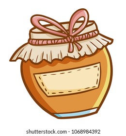 Cute and funny jar with blank label - vector