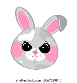 
Cute funny kawaii angry little hare. Vector flat cartoon kawaii character illustration icon. Cartoon cute angry hare character icon concept
