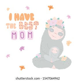 Cute funny kawaii animals. Flat style illustration