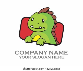 cute funny kids child happy dinosaur vector image