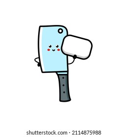 Cute funny kitchen chef knife character with question and idea. Vector flat line cartoon character illustration icon. Isolated on white background. Chef cooking knife cartoon character