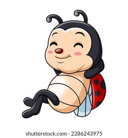 Cute funny ladybug a sleeping