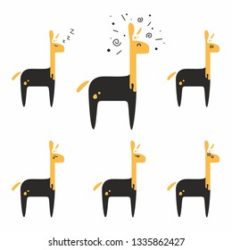 Cute funny lama character creative art illustration