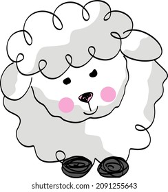 Cute funny lamb sheep isolated