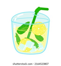 Cute funny lemonade . Vector hand drawn cartoon kawaii character illustration icon. Isolated on white background. Happy lemonade character concept