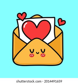 Cute funny letter character. Vector hand drawn cartoon kawaii character illustration icon. Isolated on blue background. Letter character concept