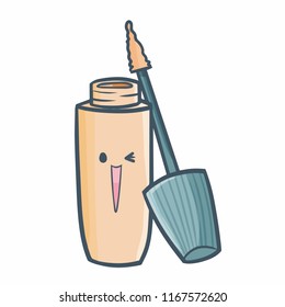 Cute and funny lip gloss laughing cutely - vector