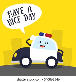 Cute funny little car character