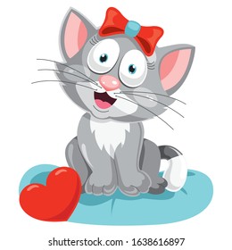 Cute Funny Little Cat Posing