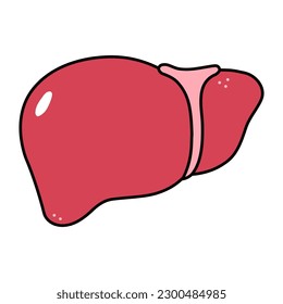 Cute funny Liver icon. Vector hand drawn traditional cartoon vintage, retro kawaii character illustration icon. Isolated white background. Liver character concept