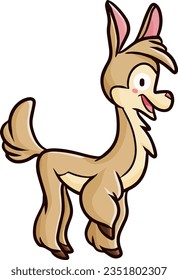 Cute and funny llama cartoon illustration