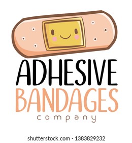 Cute and funny logo for adhesive bandages store or company