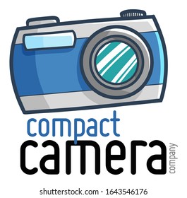 Cute and funny logo for blue compact camera store or company