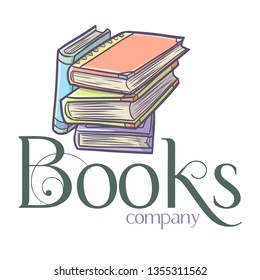 Cute and funny logo for book store or company
