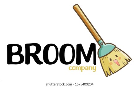 Cute and funny logo for broom store or company 2