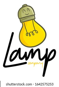 Cute and funny logo for bulb lamp store or company